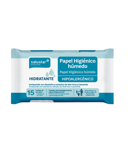 PAPEL HIGIENICO HUMEDO SALUSTAR P/15 UD