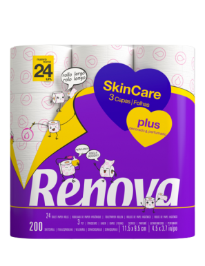 PAPEL HIGIENICO RENOVA 3 CAPAS SKIN CARE P/24 UD