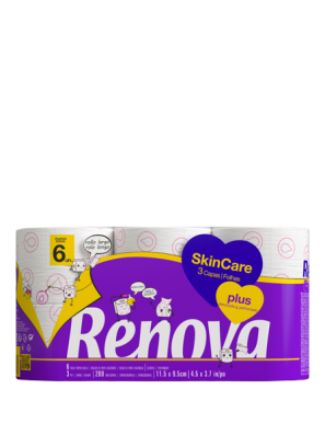 PAPEL HIGIENICO RENOVA 3 CAPAS SKIN CARE P/6 UD