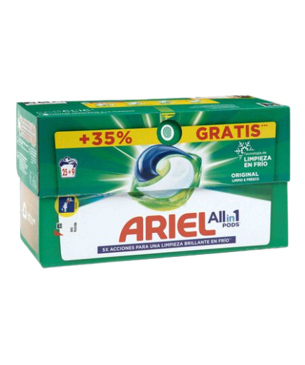 DETERGENTE ARIEL CAPSULA PODS ALL IN 1 C/25+9 UD