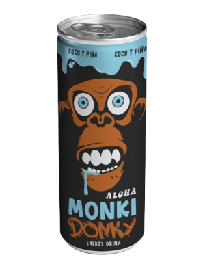 BEBIDA ENERGETICA MONKI DONKEY ALOHA COCO 250ML