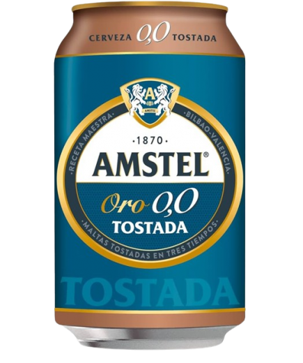 CERVEZA AMSTEL ORO 0.0%TOSTADA LATA-33.CL.