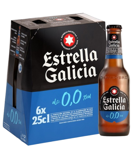 CERVEZA E.GALICIA 0,0%ALCOHOL PACK-6 BOTELLIN25 CL