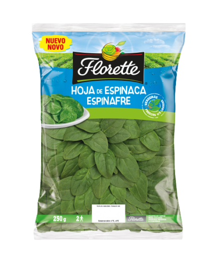 FLORETTE ESPINACAS HOJAS BOLSA 250 GR