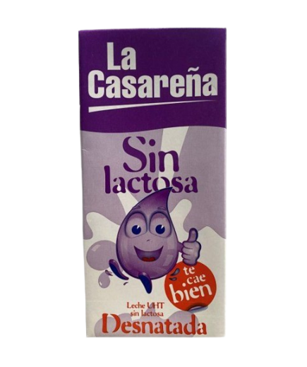 LECHE LA CASAREÑA SIN LACTOSA DESNATADA-1.LITRO