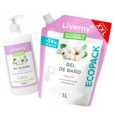 GEL BAÑO  LIVERNY ALGODON ECOPACK 1 LITRO