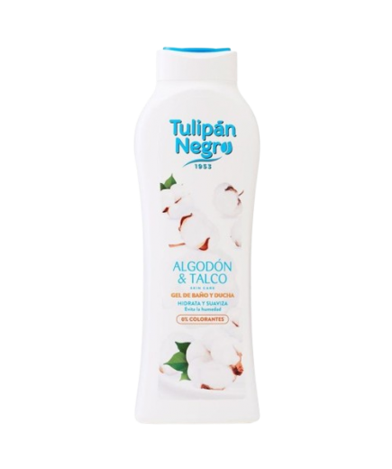 GEL BAÑO TULIPAN NEGRO ALGODON & TALCO B/650 ML