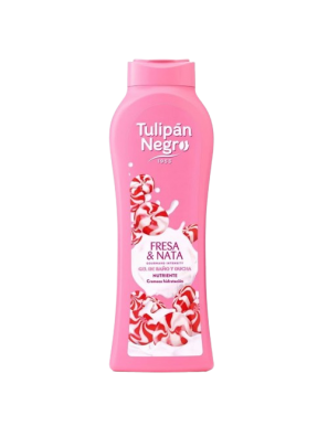 GEL BAÑO TULIPAN NEGRO FRESA Y NATA B/650 ML