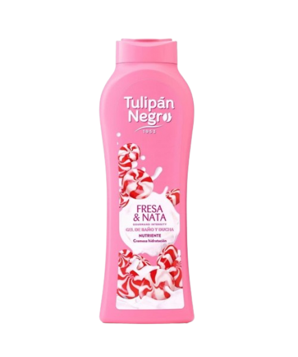 GEL BAÑO TULIPAN NEGRO FRESA Y NATA B/650 ML