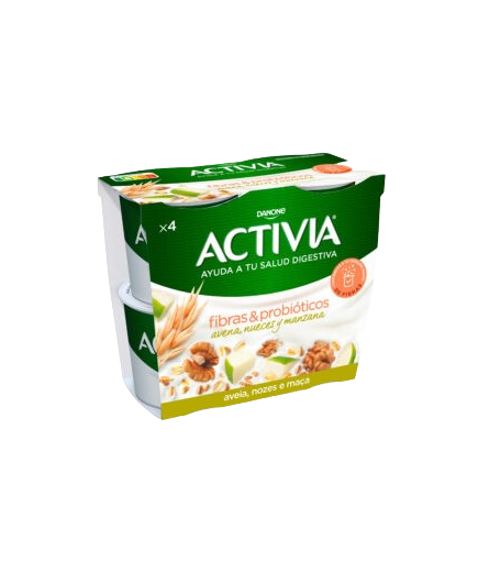 DANONE ACTIVIA AVENA, NUECES Y MANZANA P/4UD