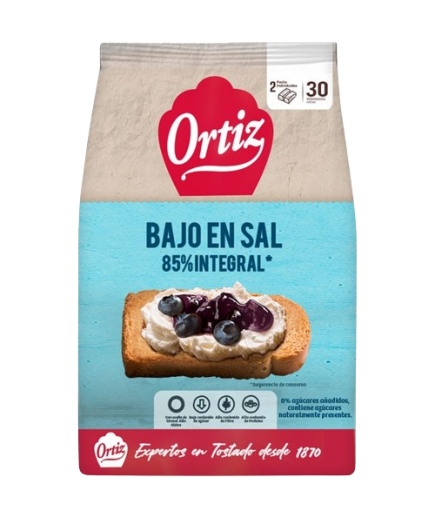 BISCOTTE BAJA EN SAL85%INTG/ORTIZ 30 REBA.