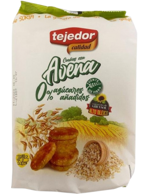 DULCES LAGUIMAR TEJEDOR COOKIES AVENA 0% 300GR