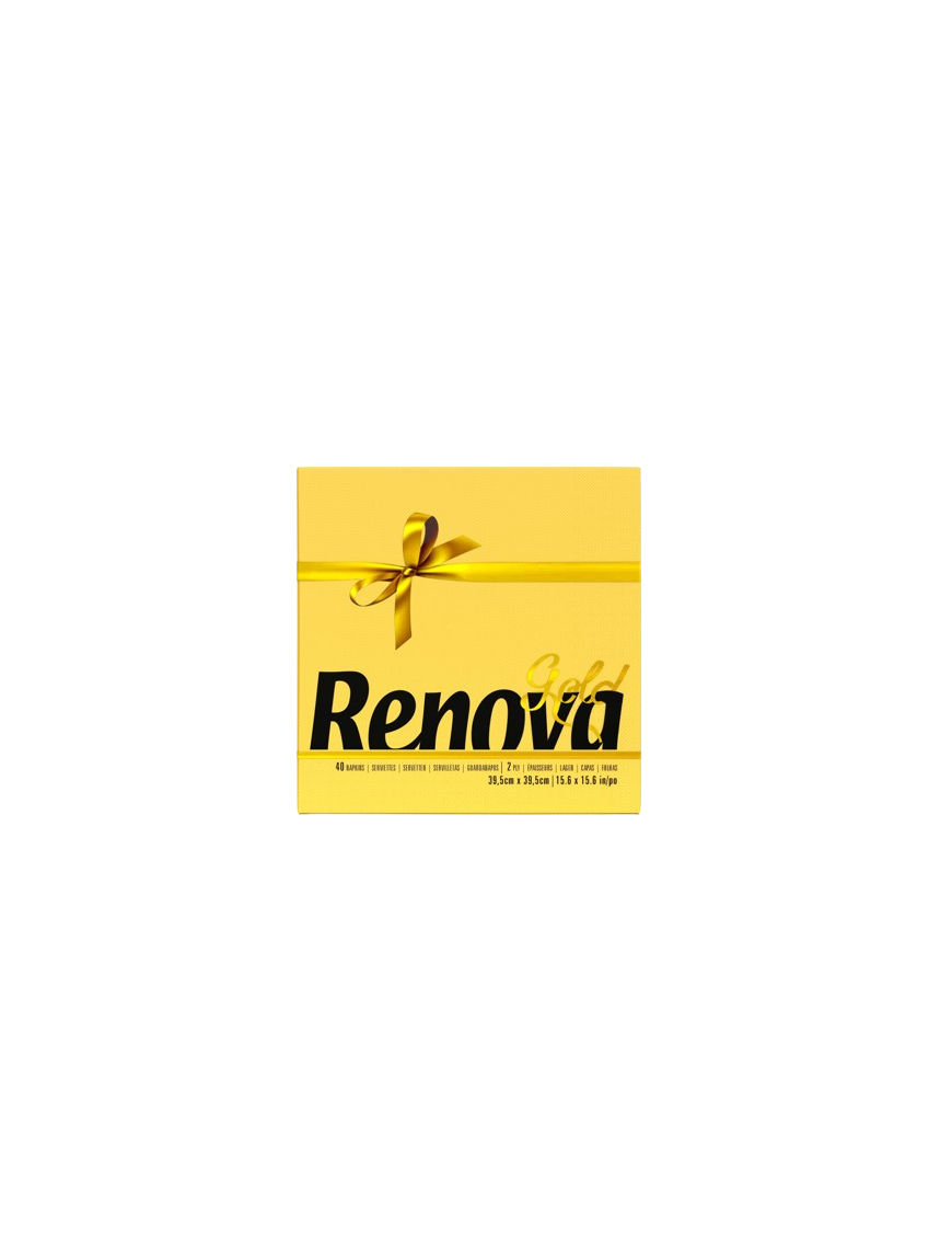 SERVILLETA 39X39 RENOVA 2 CAPAS GOLD COLORES P/40 