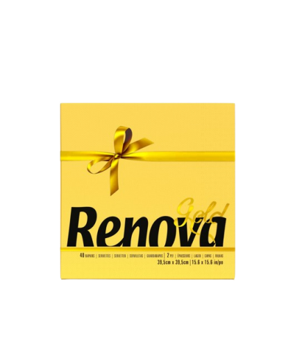 SERVILLETA 39X39 RENOVA 2 CAPAS GOLD COLORES P/40 