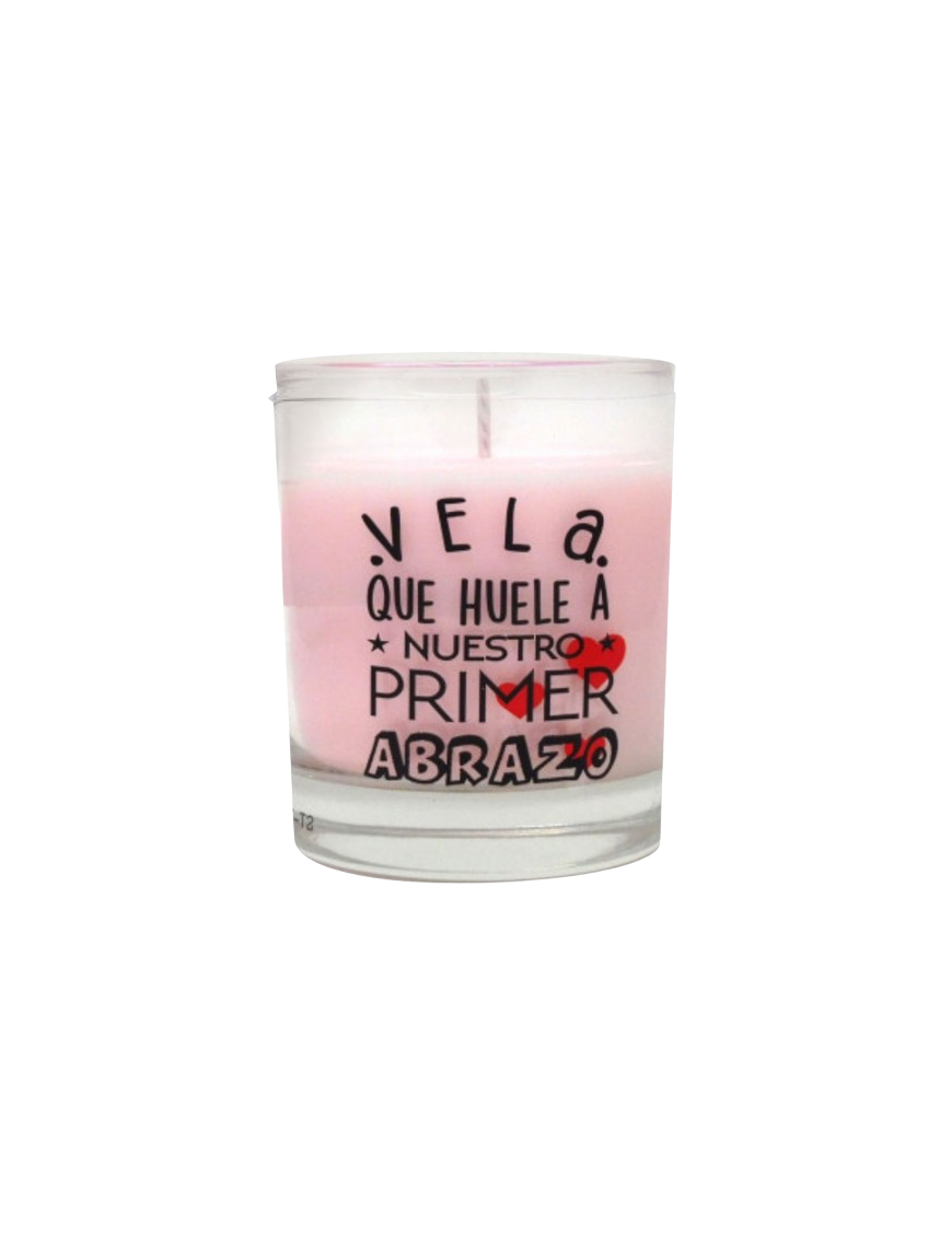 VELA PERFUMADA VASO LUMAR CON MENSAJE UD