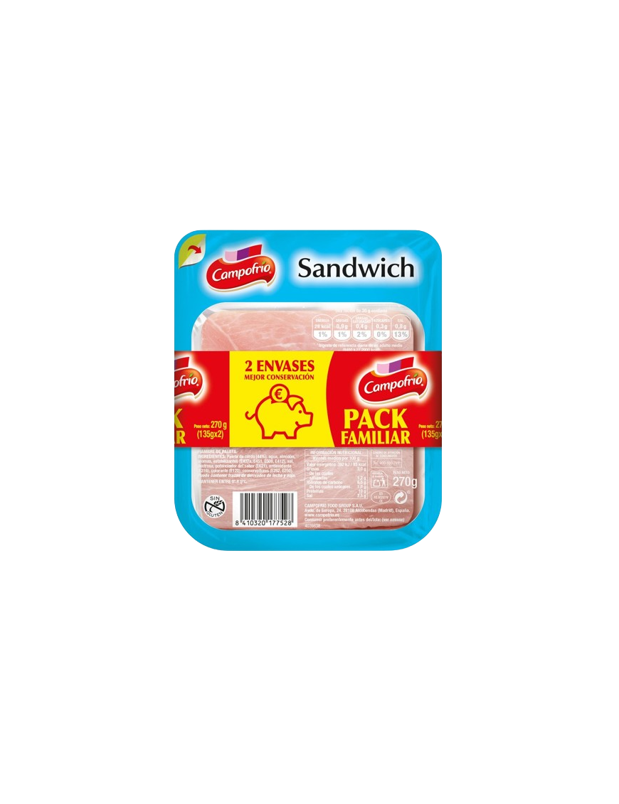 FBRE LONCHAS CAMPOFRIO C/37114 PACK 2X135 GR (2€)