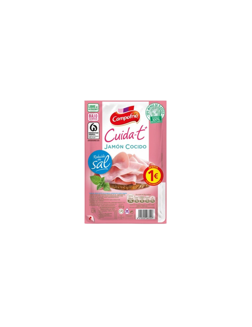 JAMON COCIDO CUIDA-T CAMPF C/37112 65GR (1€)