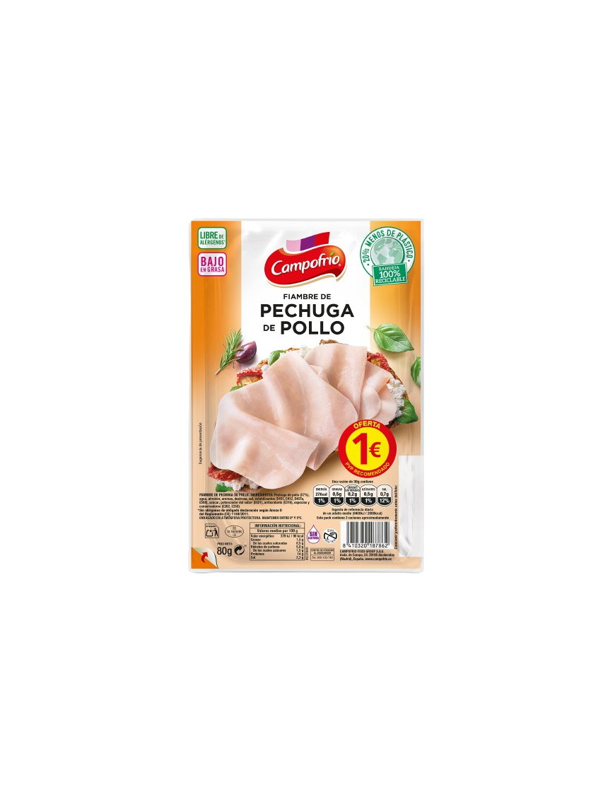 PECHUGA POLLO CAMP LONC EXTRAJ C/37099 (1€) B/80G