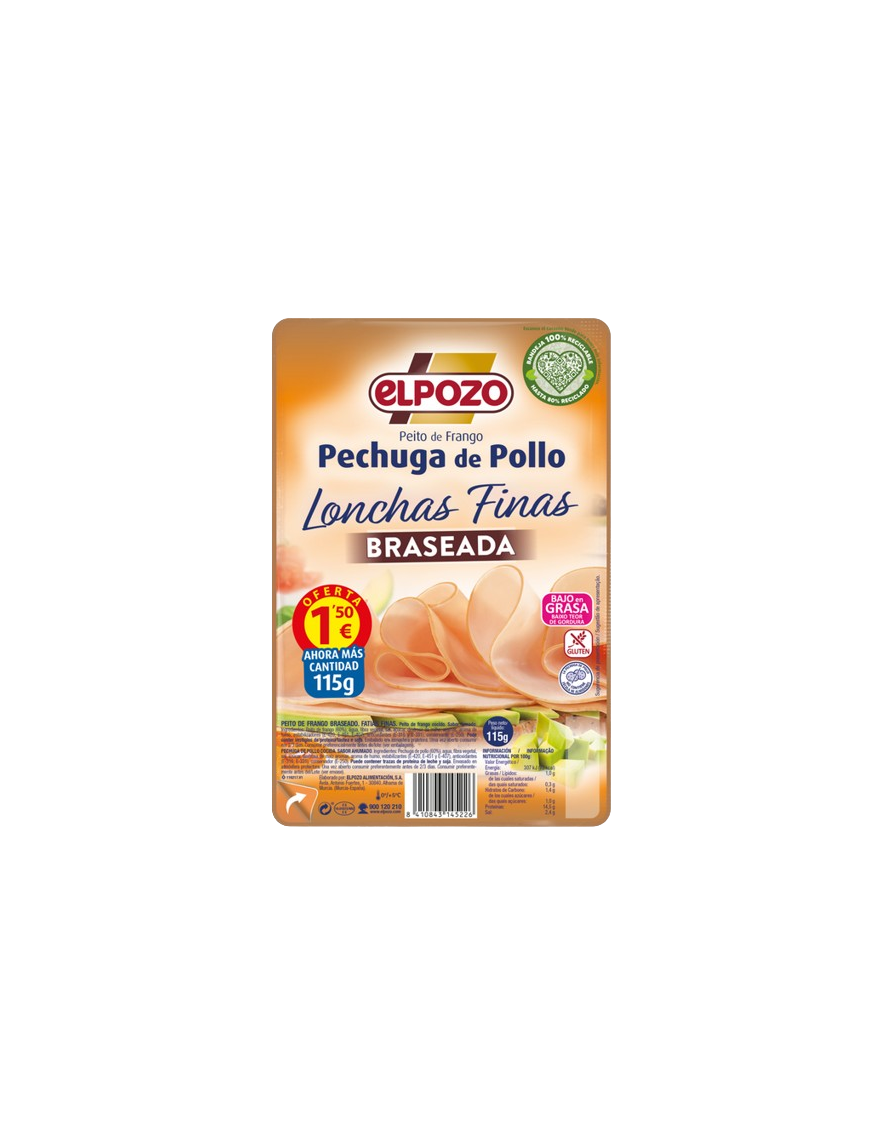 PECHUGA POLLO POZO LONC BRASEAD(1,5€) C/14522 115G