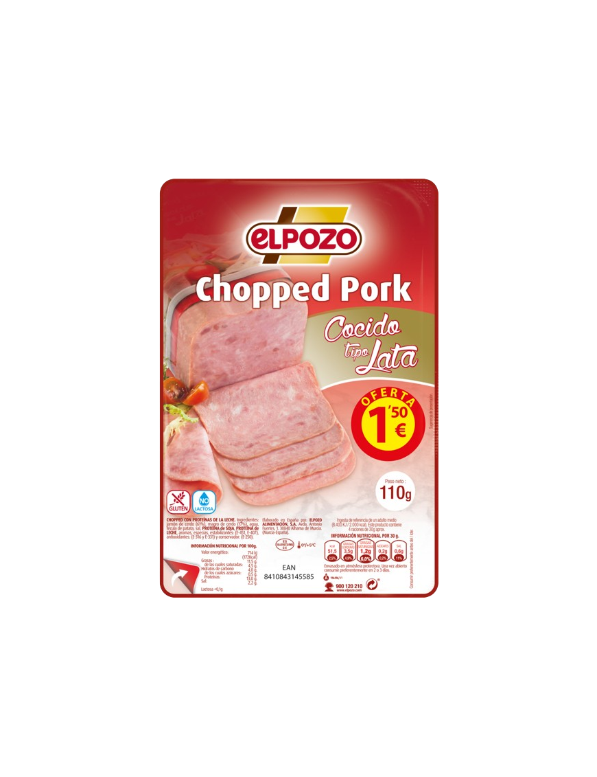 CHOPPED PORK LATA LONCH E/POZO C/14558(1,5€)P/110G