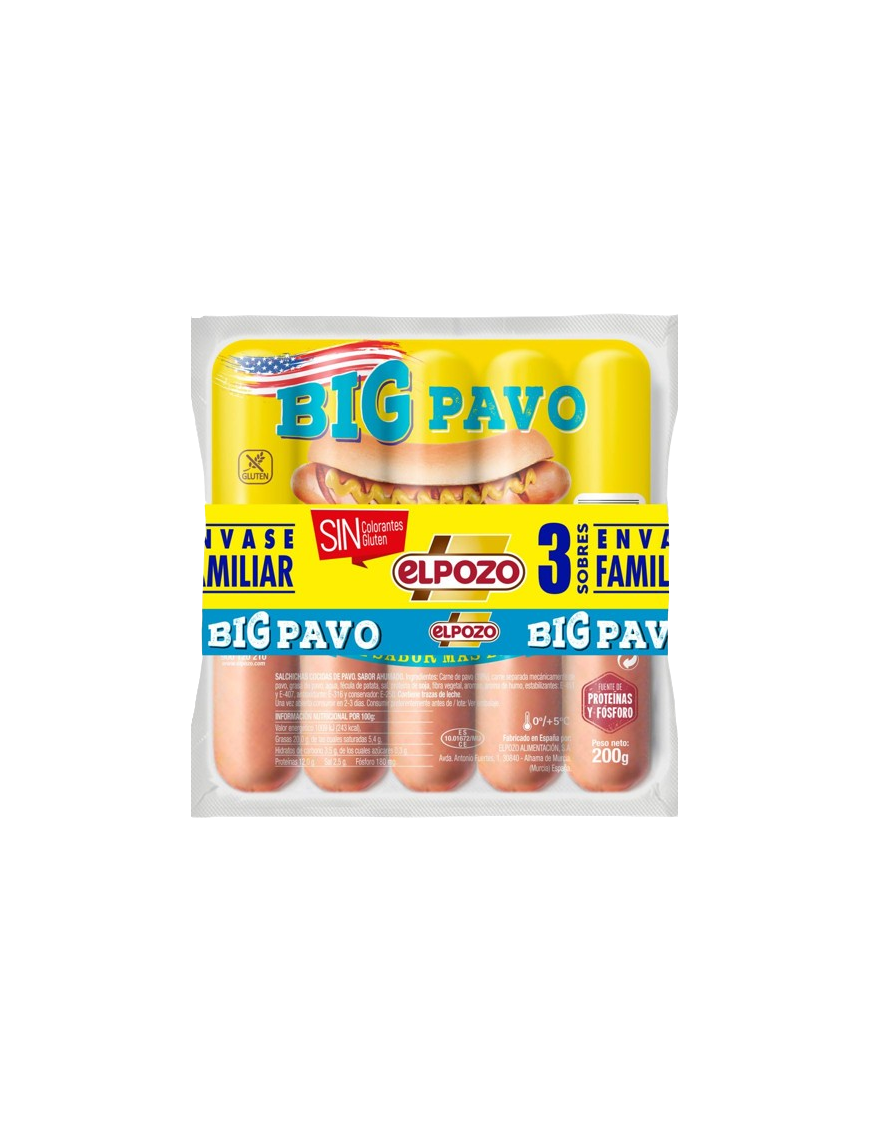 SALCHICHA E/POZO BIG PAVO C/14237 P/3.X200G (2.5€)