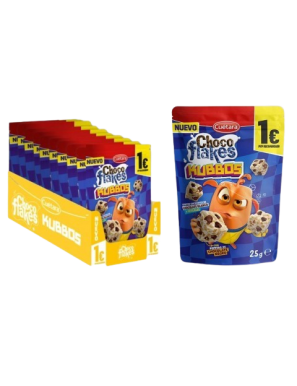 CEREALES KUBBOS CHOCO FLAKES CHOC BLANCO B/25GR