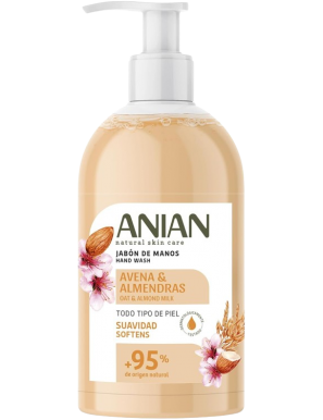 JABON MANOS LIQUIDO ANIAN AVENA/ALMENDRAS DF/500ML