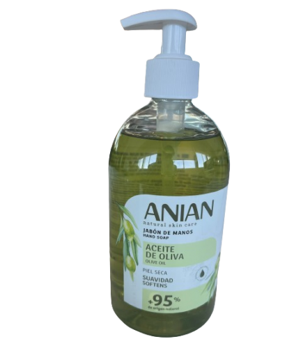 JABON MANOS LIQUIDO ANIAN ACEITE OLIVA DF/500 ML