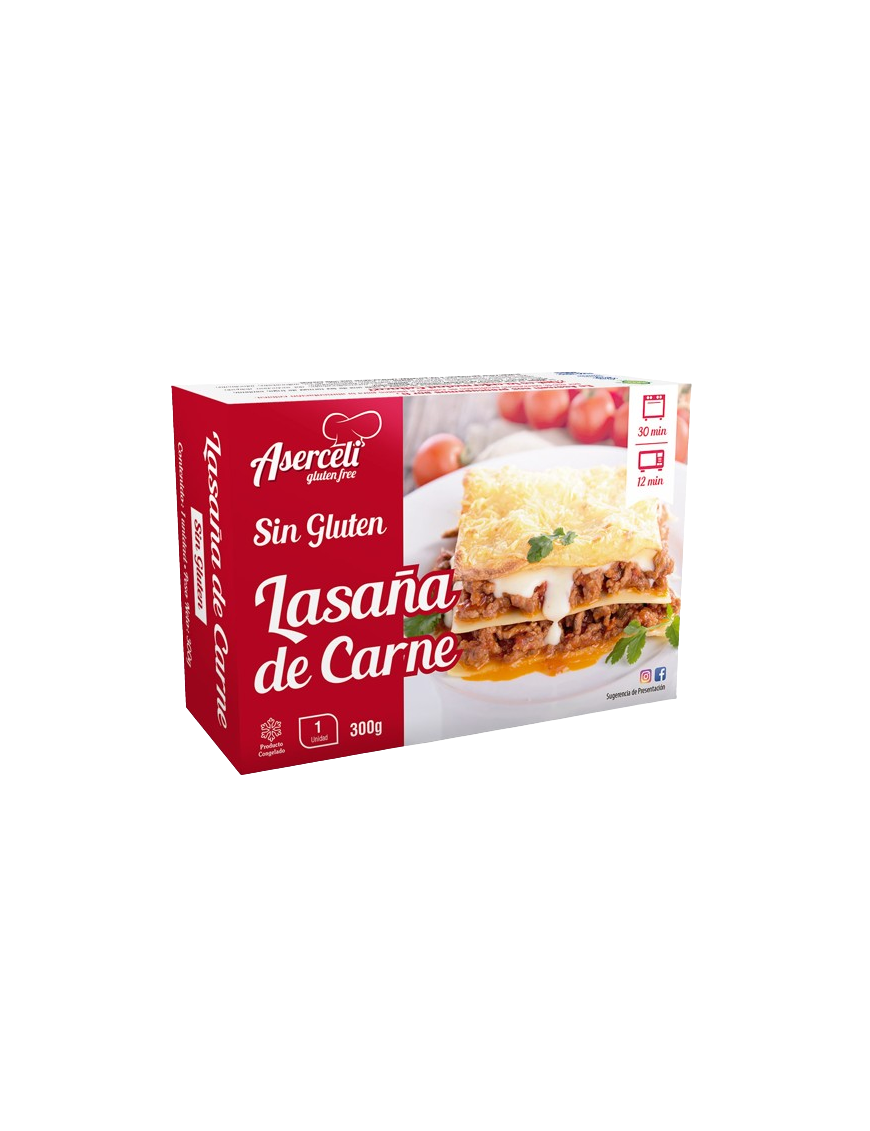 LASAÑA CONG. ASERCELI  CARNE  SIN GLUTEN  EST/300G