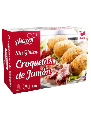 CROQUETA SIN GLUTEN ASERCELI JAMON EST/15UD 300 GR