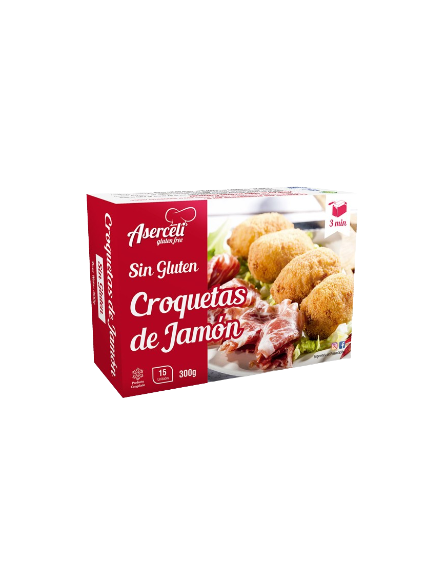 CROQUETA SIN GLUTEN ASERCELI JAMON EST/15UD 300 GR