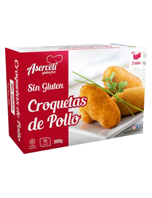 CROQUETA SIN GLUTEN ASERCELI POLLO EST/15UD 300 GR