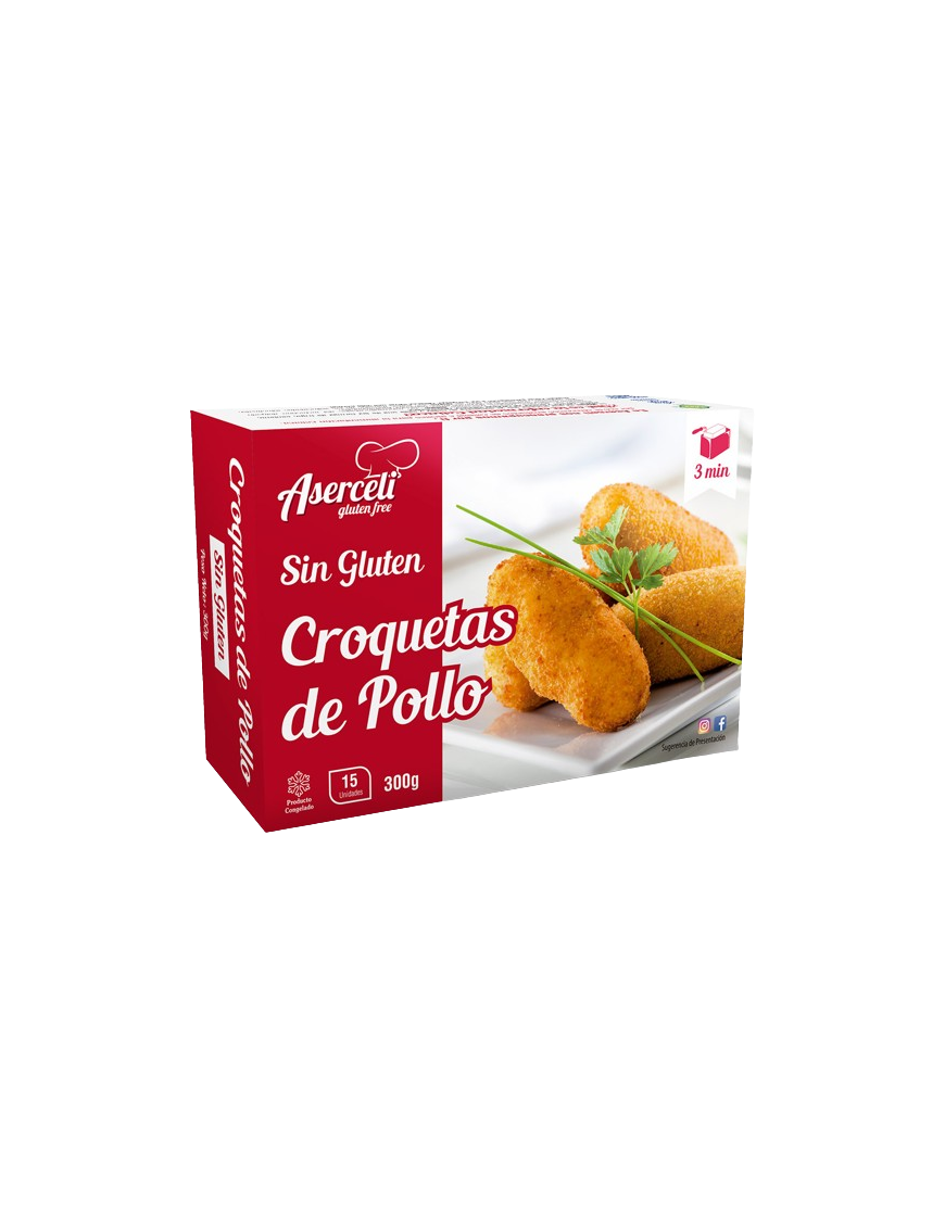 CROQUETA SIN GLUTEN ASERCELI POLLO EST/15UD 300 GR