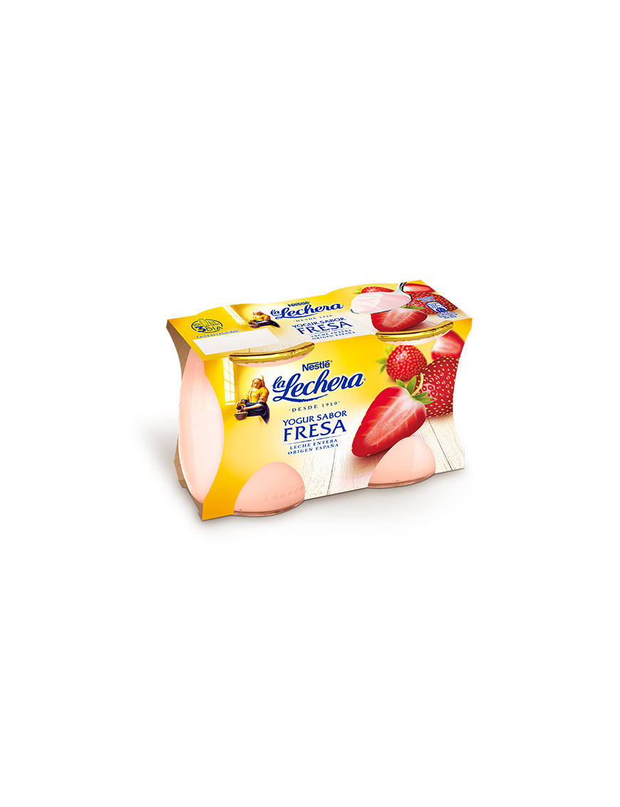 NESTLE LA LECHERA SABOR FRESA VIDRIO P/2 UD