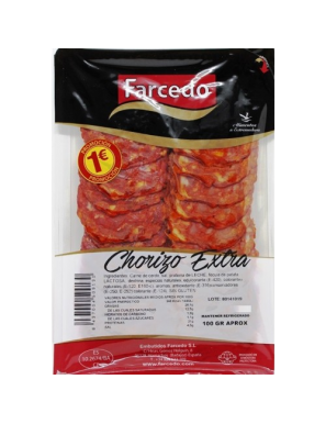 CHORIZO LONCHA EXTRA FARCEDO SOBRE 80 GR.