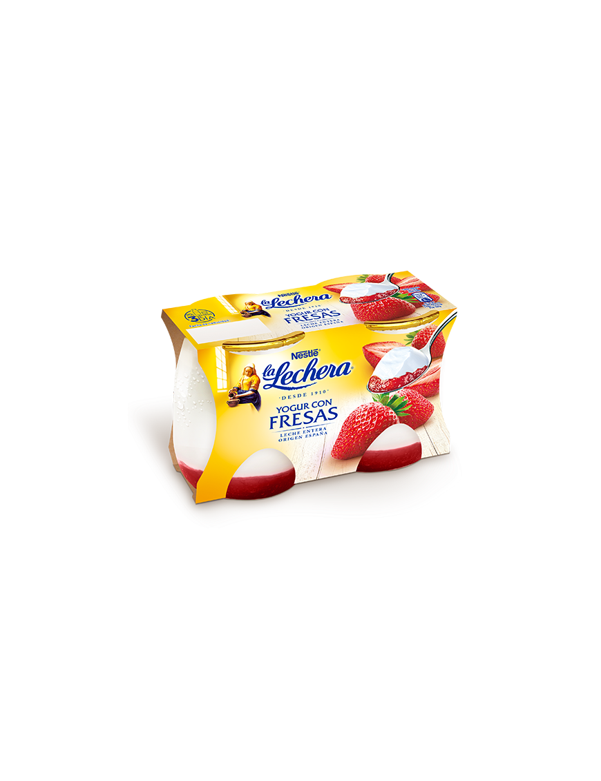 NESTLE LA LECHERA C/FRESAS VIDRIO P/2 UD