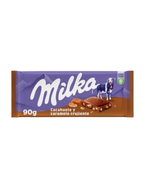 CHOCOLATE MILKA CACAHUETE Y CARAMELO T/ 90GR