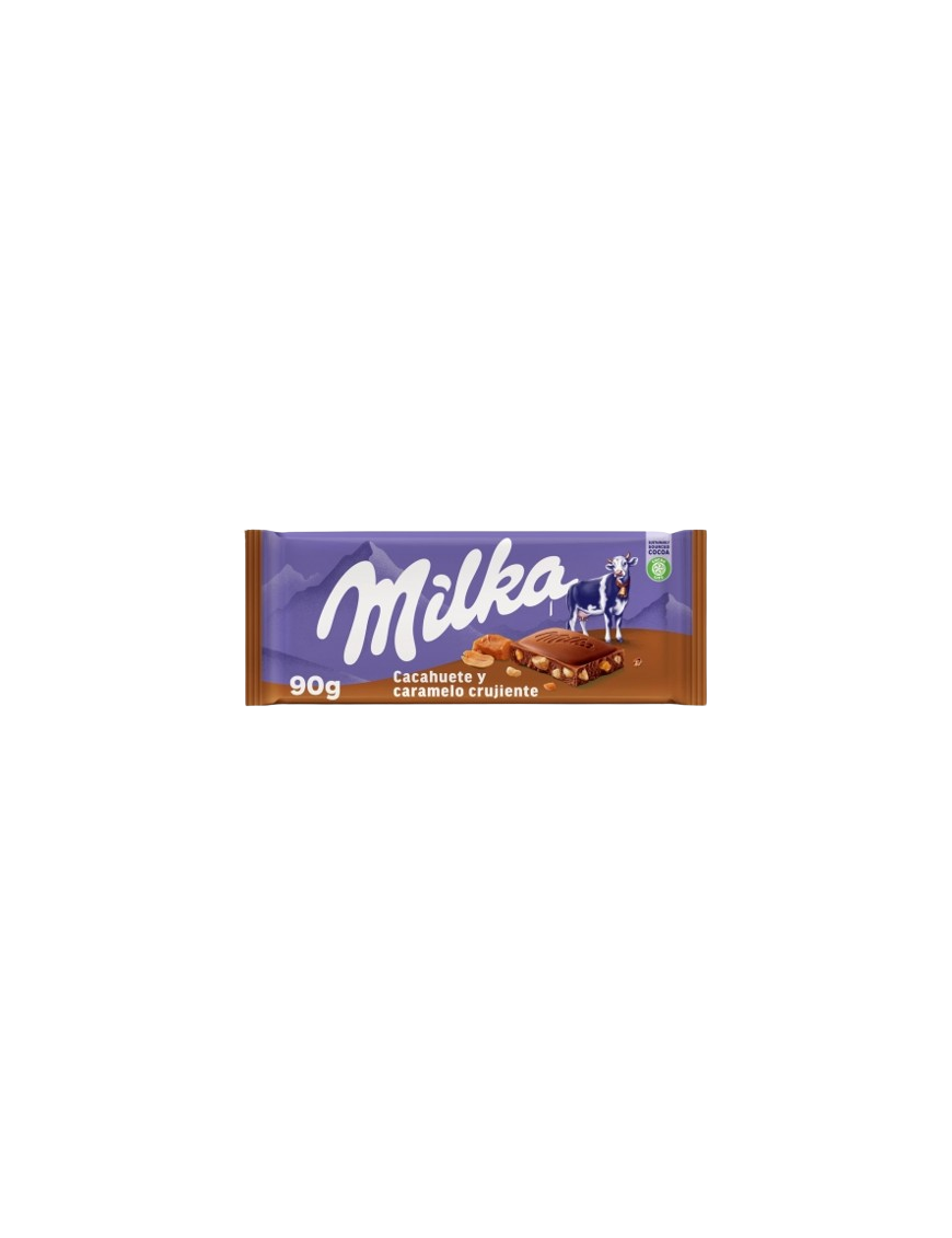 CHOCOLATE MILKA CACAHUETE Y CARAMELO T/ 90GR