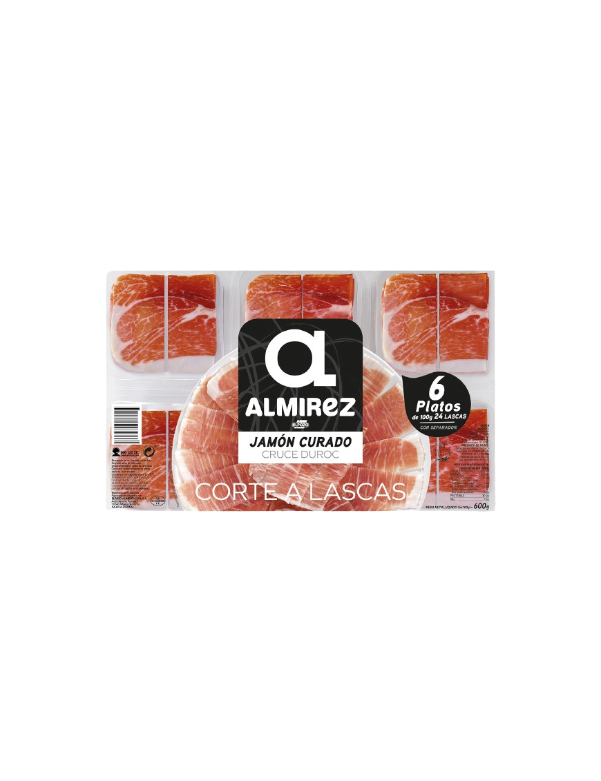 JAMON CURADO LONCHA ALMIREZ P/6U X 100G 600G