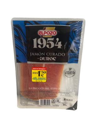 JAMON LONCH CURADO 1954 EPOZO C/14932 (1,5€) B/80G