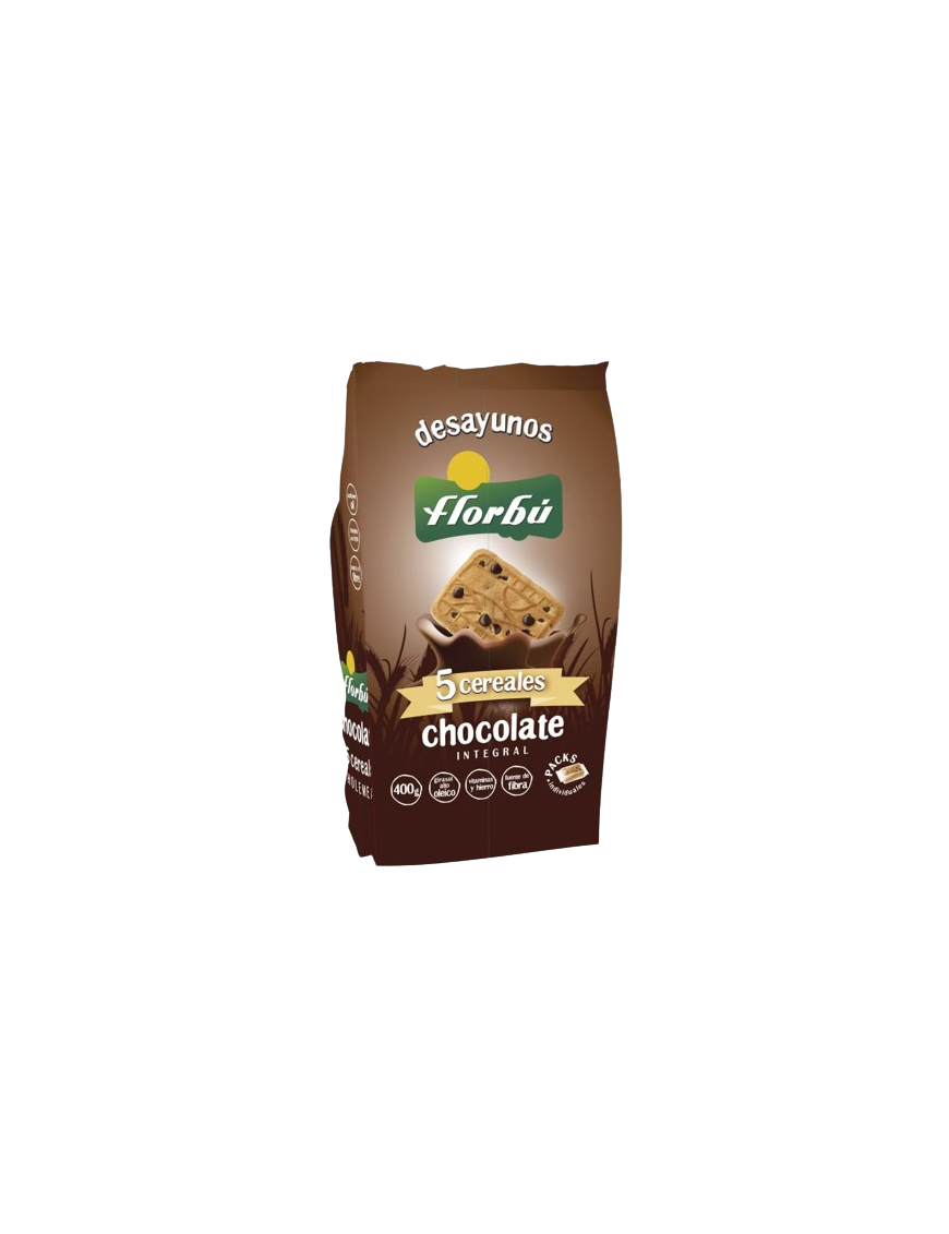 GALLETAS INTEGRAL 5 CEREALES CHOCOL.FLORBU B/400.G