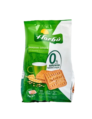 GALLETAS INTEGRAL C/FIBRA FLORBU BOLSA/350.GR