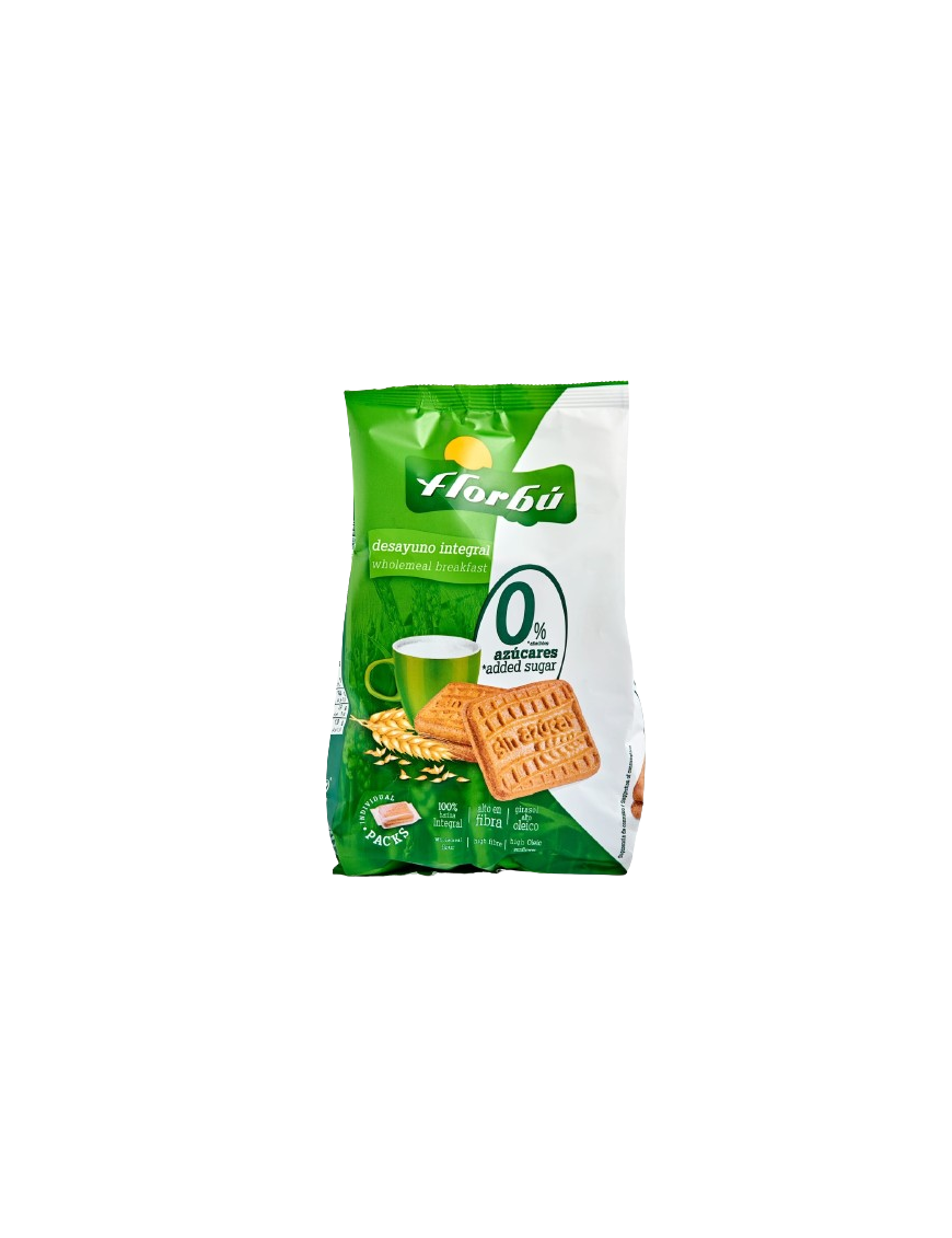 GALLETAS INTEGRAL C/FIBRA FLORBU BOLSA/350.GR