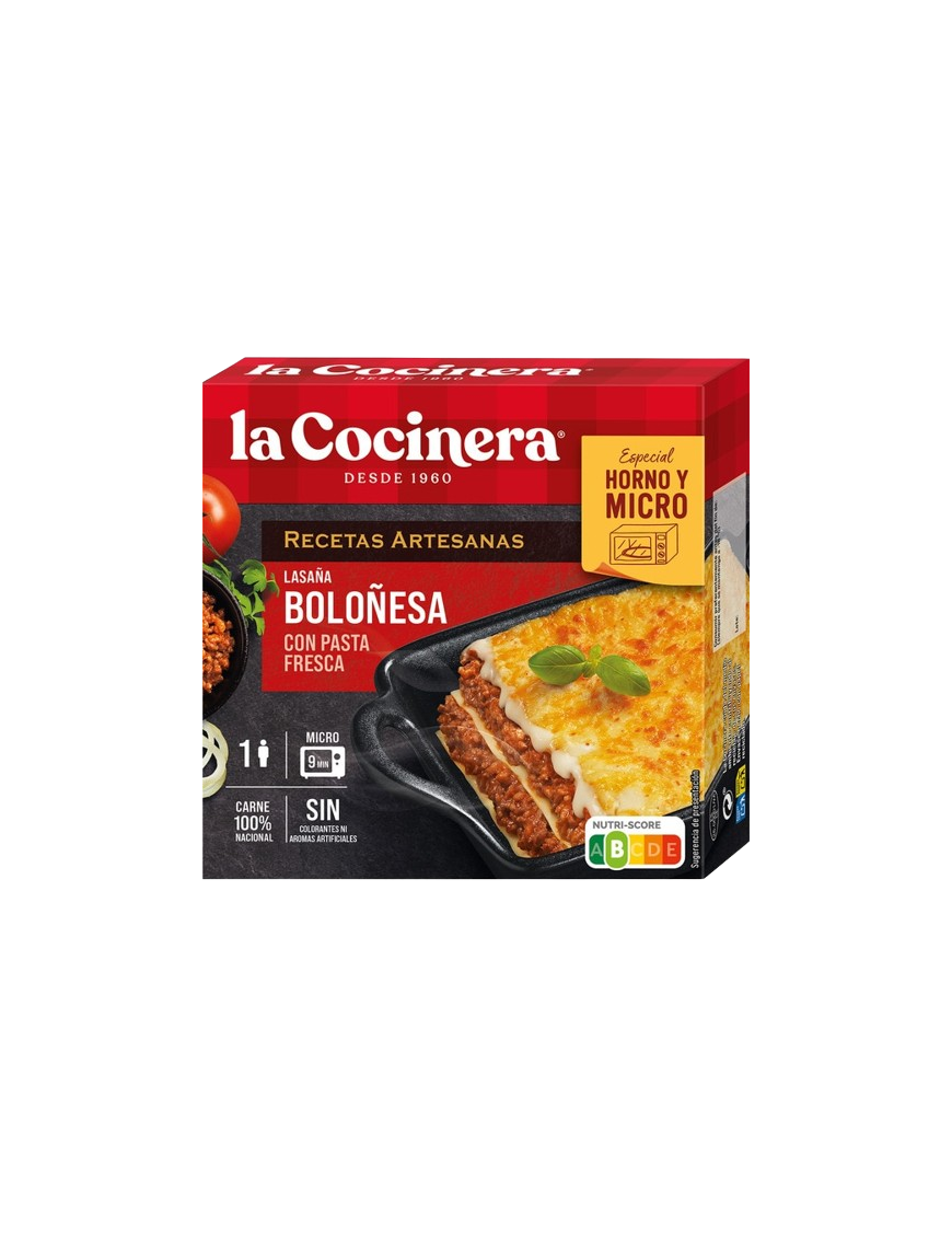 LASAÑA CONG.LA COCINERA BOLOÑESA MICROONDAS 280 GR