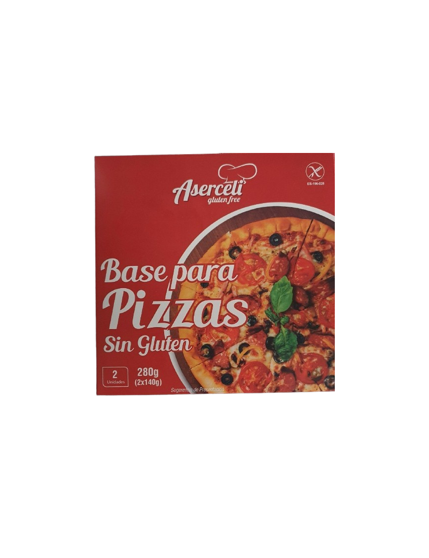 MASA PIZZA CONG. S/GLUTEN ASERCELI  B/2 UD 280GR.