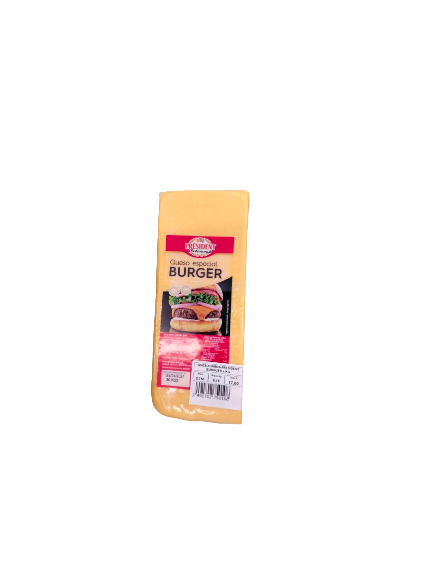 QUESO LONCHA BURGER PRESIDENT 1 KG.