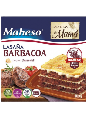 LASAÑA CONG. MAHESO CARNE C/BARBACOA 300 GR.