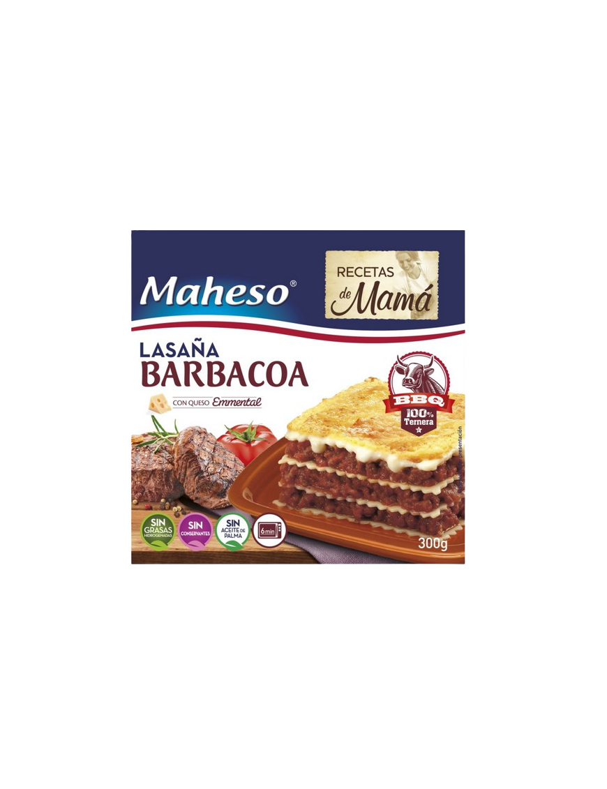 LASAÑA CONG. MAHESO CARNE C/BARBACOA 300 GR.