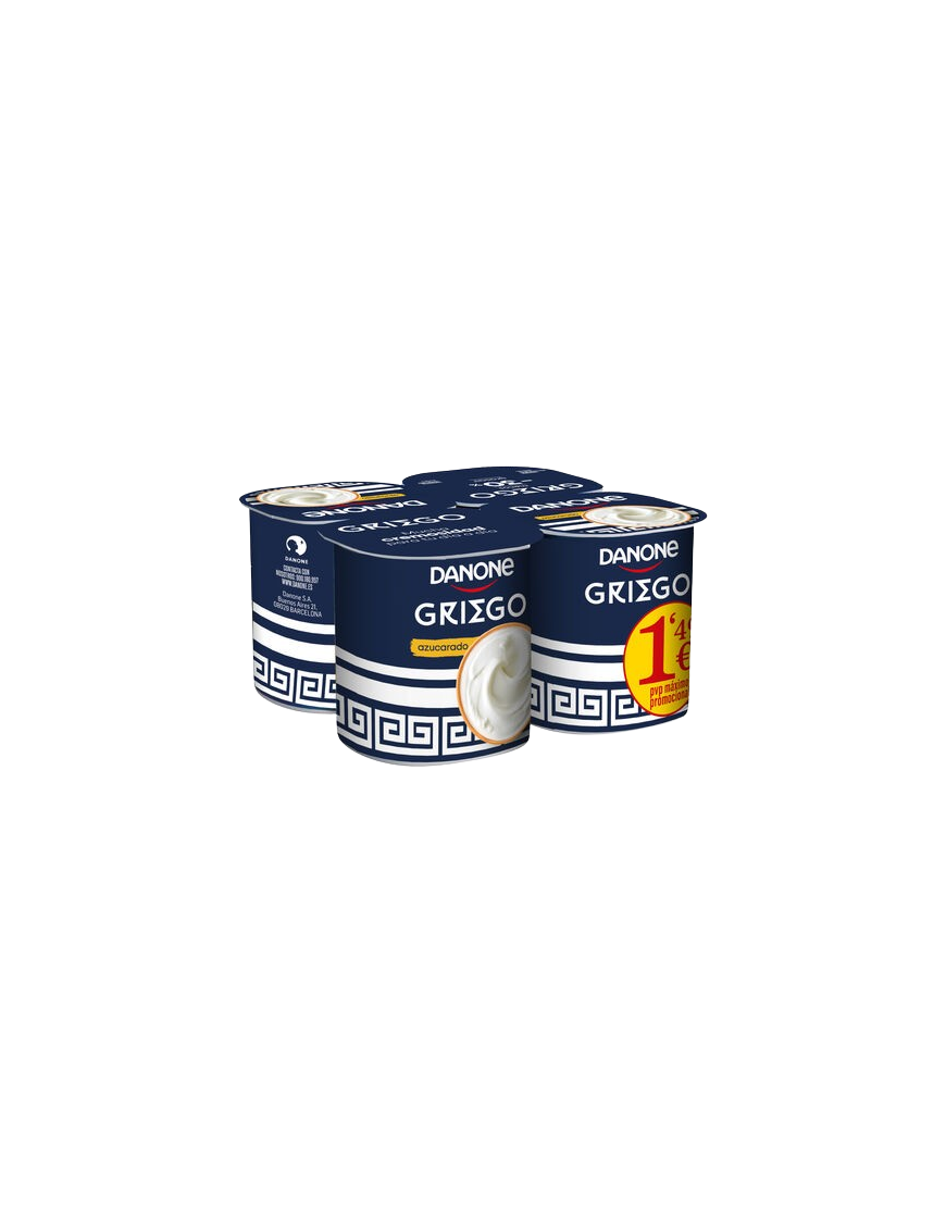 DANONE GRIEGO NATURAL AZUCARADO PACK-4 UD