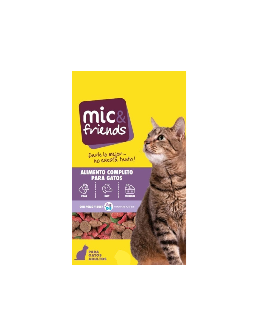 COMIDA GATO MIC&FRIENDS POLLO/BUEY/VERDU B/1,5 KG